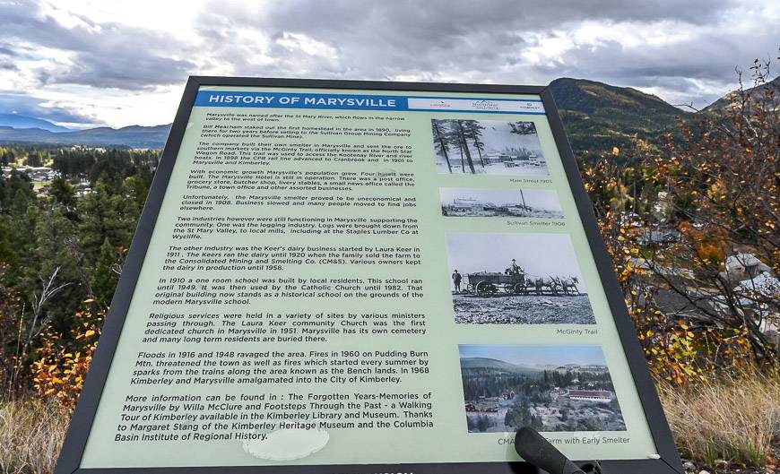 History of Marysville described on a plaque 