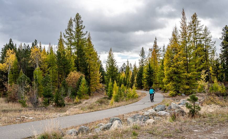 This is such a pretty trail to cycle in the fall