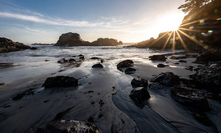 A beautiful sunset at First Beach