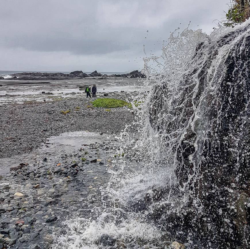 No shortage of fresh water from all the waterfalls flowing onto the beach