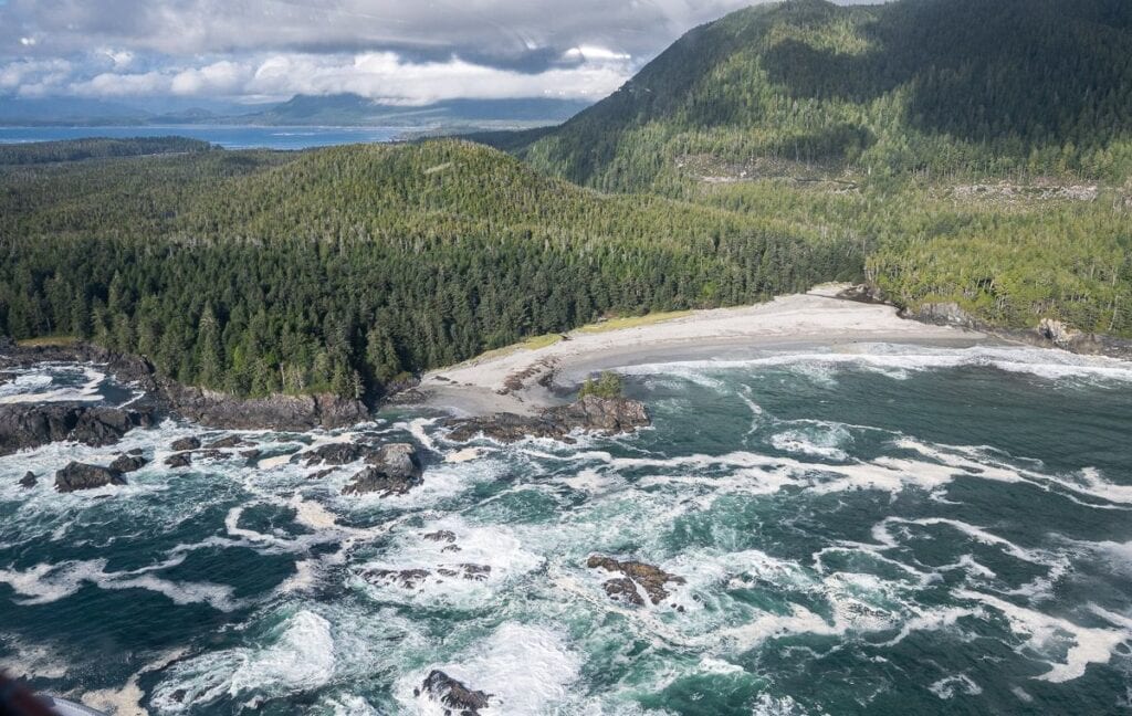 Views of the Nootka Trail from the float plane on the flight in to the start of our hike