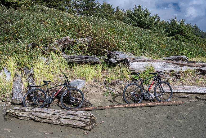 We were biking bystanders on Long Beach as we couldn't ruin the gearing with sand