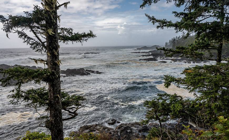 Watching the waves roll in from the vantage point of the Wild Pacific Trail in Canada in winter