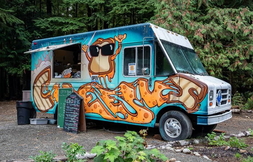 The colourful food truck will grab your attention