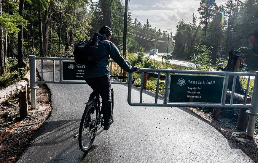 Slow down at these gates as they can be a bit tricky to get through if you're moving quickly