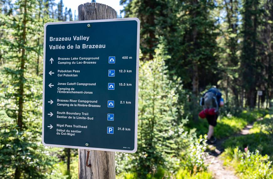 Signage on the way to Brazeau Lake