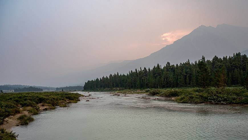 Looking up the Brazeau River from near the Four Point campground