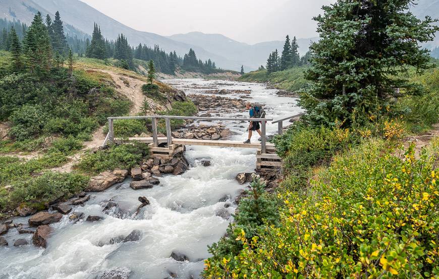 Crossing the Brazeau River near the Boulder Creek Campground