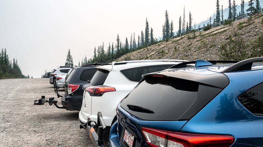 Parking lot for the Brazeau Loop Trail