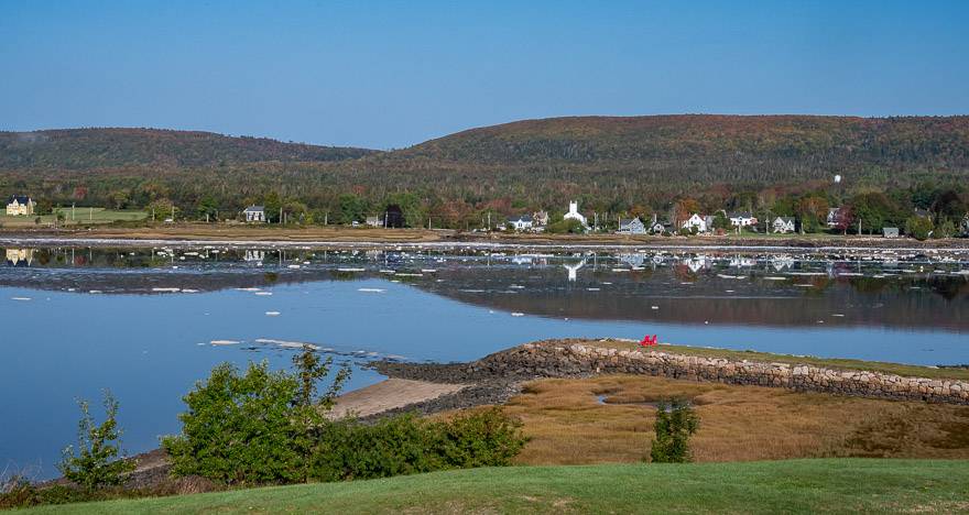 Or enjoy the red chairs close to the Annapolis River