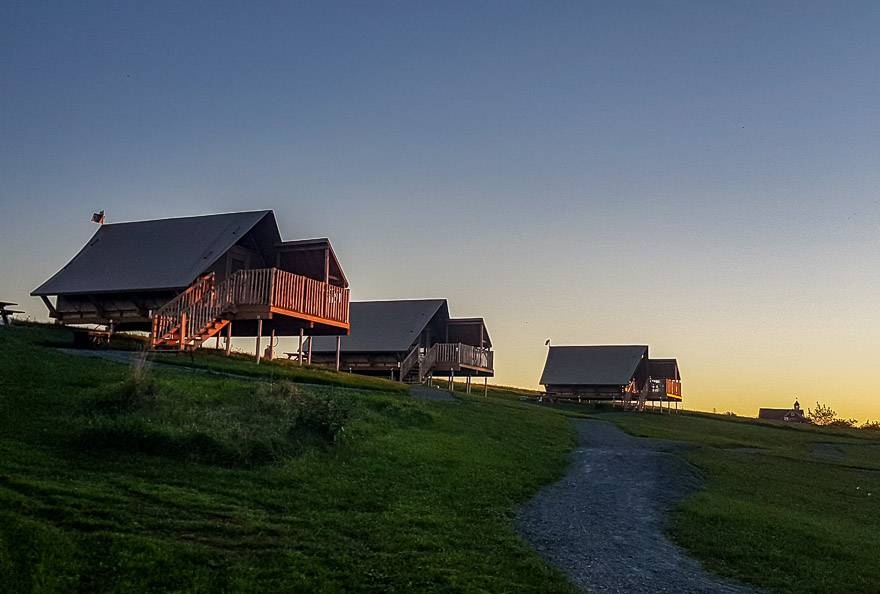 The oTENTiks at Grand Pre where we slept one night on our Nova Scotia road trip