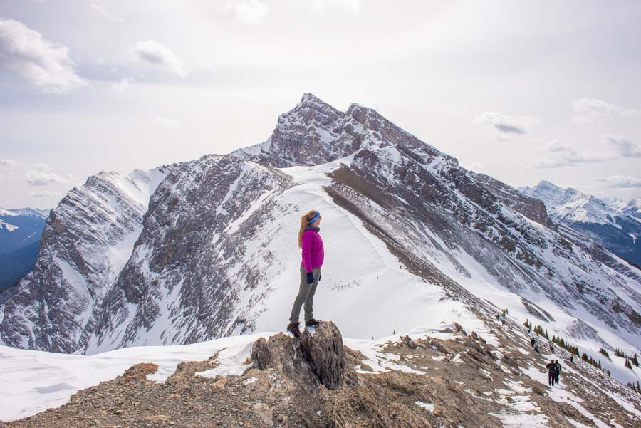 Best winter hikes in Canmore include Ha Ling Peak