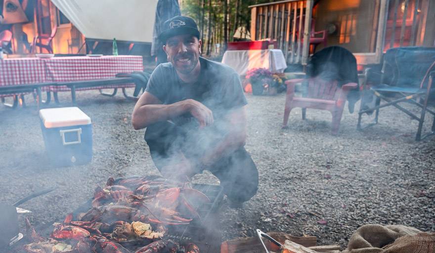 Andy from East Coast Kitchen grilling up some lobster