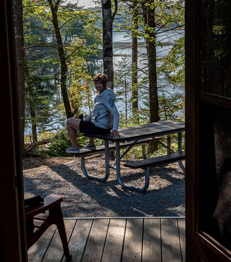 My oTENTIK with a view of the lake where I stayed on my Nova Scotia road trip