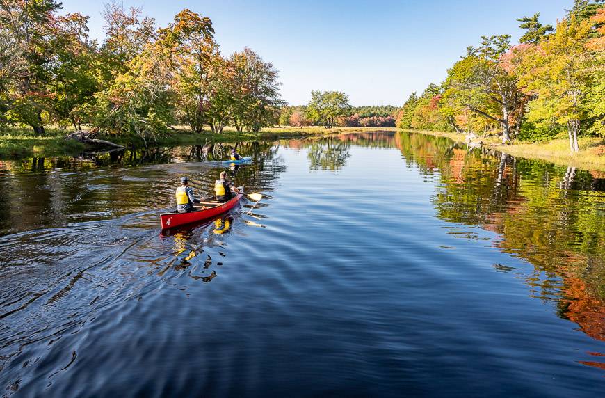 Go for a paddle on the Mersey River as one of the stops on a Nova Scotia road trip