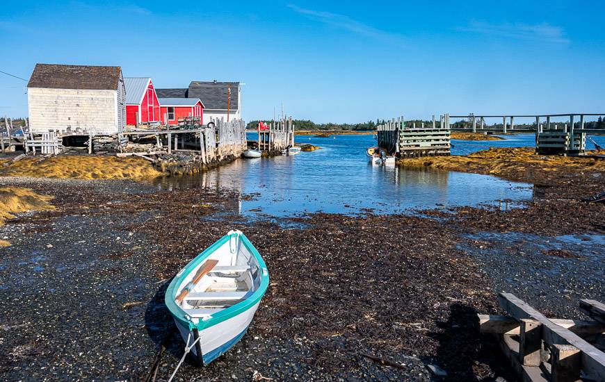 The colourful shoreline in Blue Rocks