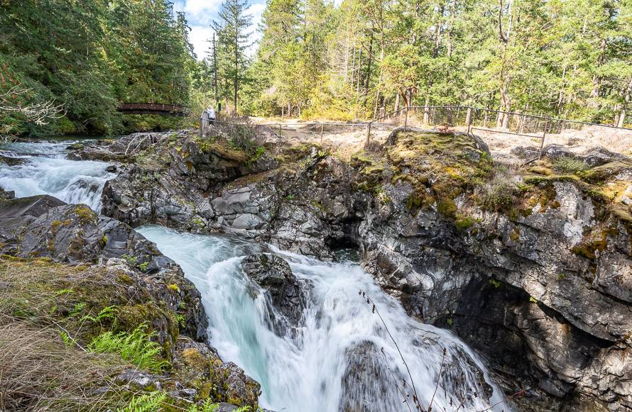 Viewpoints at the top of Upper Qualicum Falls