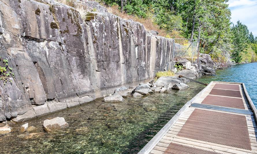 The petroglyphs are best viewed from this dock