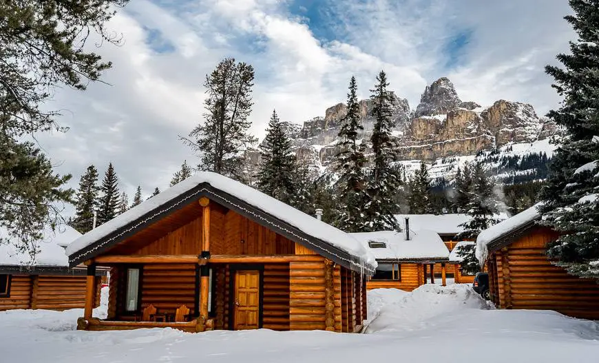 What a stunning backdrop for the Castle Mountain Chalet property