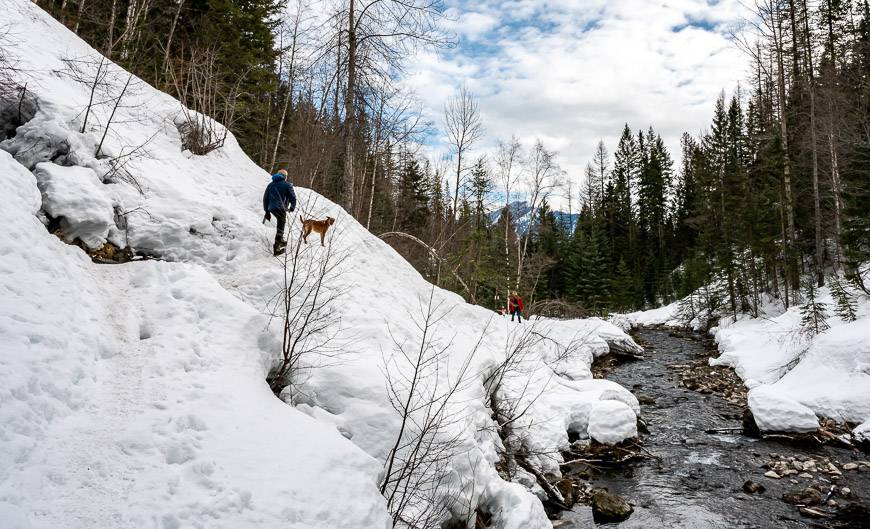 John crossing the avalanche slope