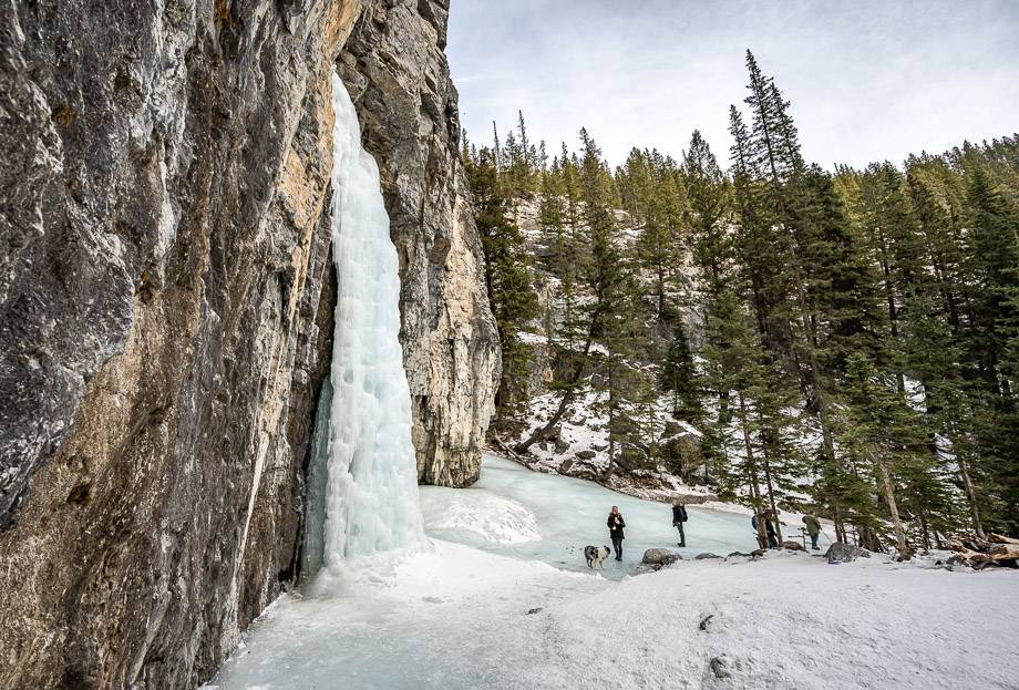 A different perspective when you're out of the side canyon on the Grotto Canyon Ice Walk