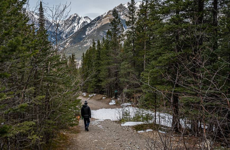 The junction pictured by the snow is where you make the last left hand turn - but it's viewed here on the return hike