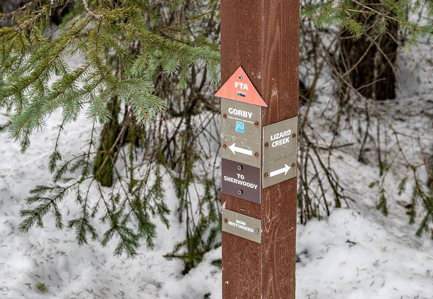 Good signage on the main trails in Mt. Fernie Provincial Park