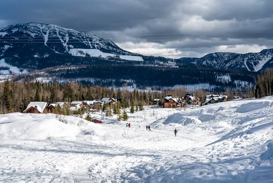 Enjoying the view of Fernie as we head back towards the parking lot