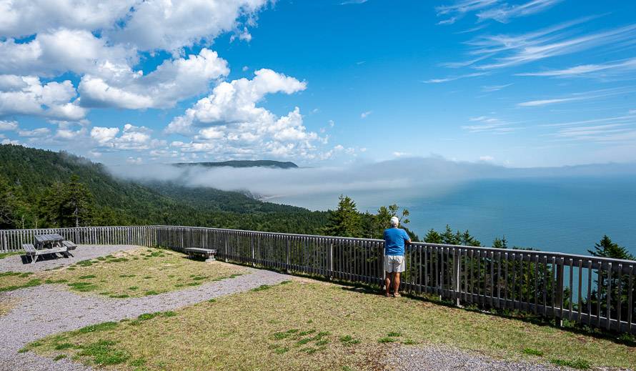 One of the lookouts on the Fundy Trail Parkway with a fantastic view as the fog lifts