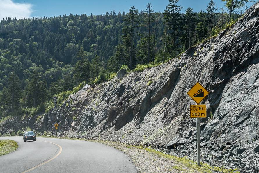 One of the steep sections along the Fundy Trail Parkway