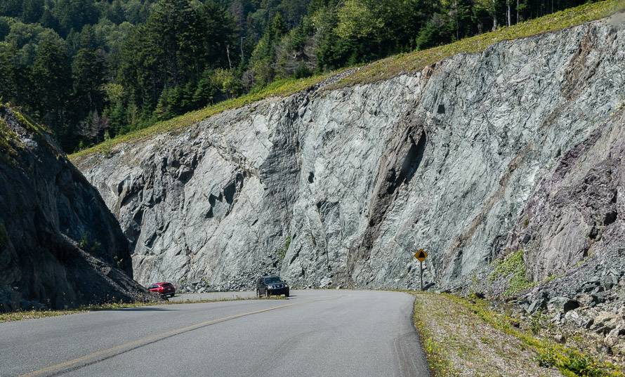 Fantastic rock cuts along the Fundy Trail Parkway