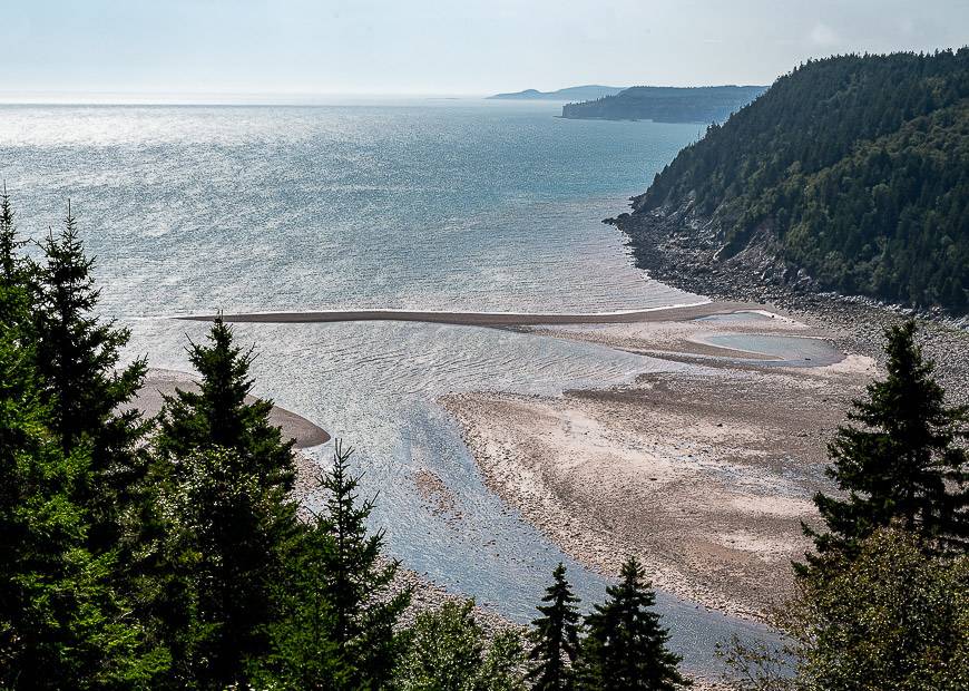 Gran río de salmones en el Fundy Trail Parkway de Nueva Brunswick