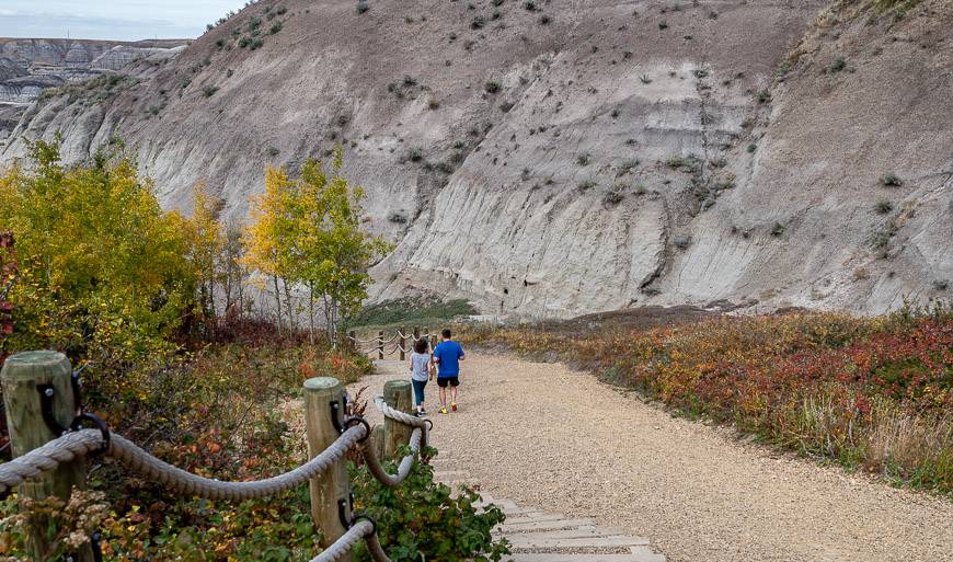 Entrance into Horseshoe Canyon via stairs and gravel
