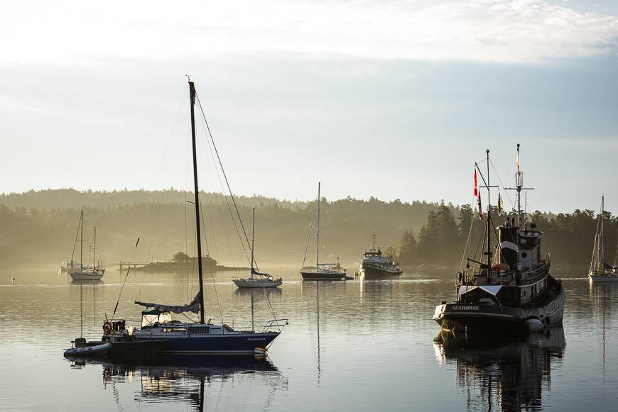 Boats off the coast of Salt Spring Island