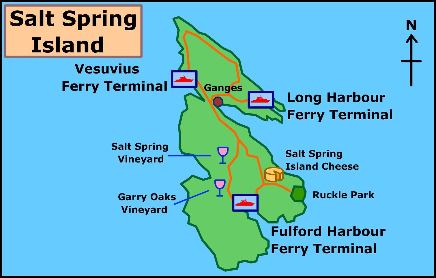 Salt Spring Island map