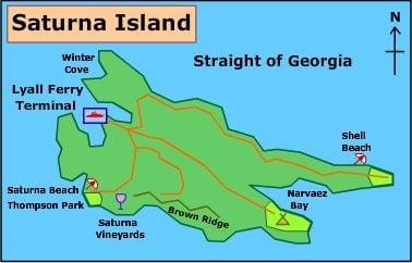 Saturna Island map