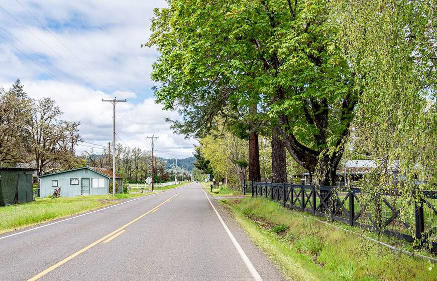 Cycling on quiet Mosby Creek Road 