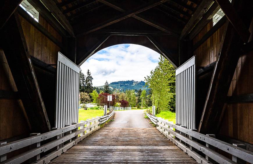 Looking through the Mosby Creek Bridge