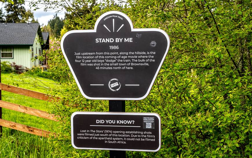 Stand by Me plaque near the Mosby Creek Bridge