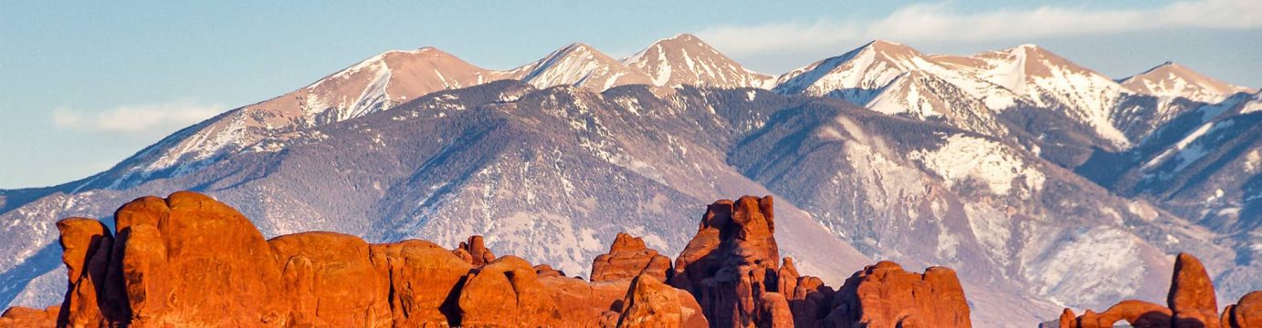 Utah mountain range and red rock