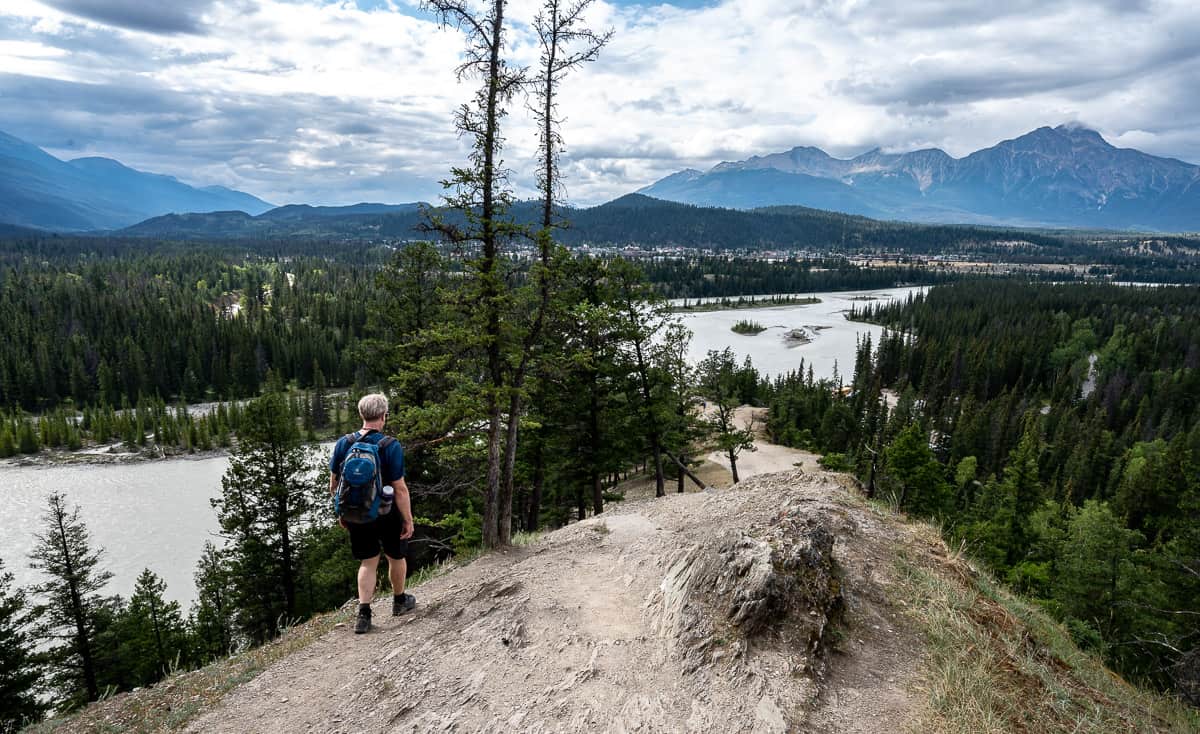 Enjoy views of the Jasper Townsite and the Athabasca River on the Old Fort Point hike