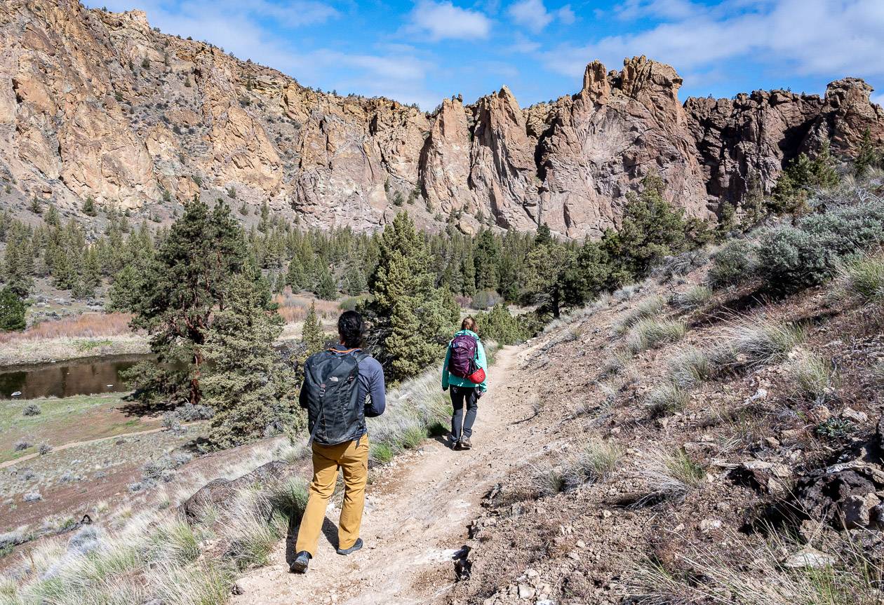 Smith Rock State Park hiking trail easily accessed from Redmond