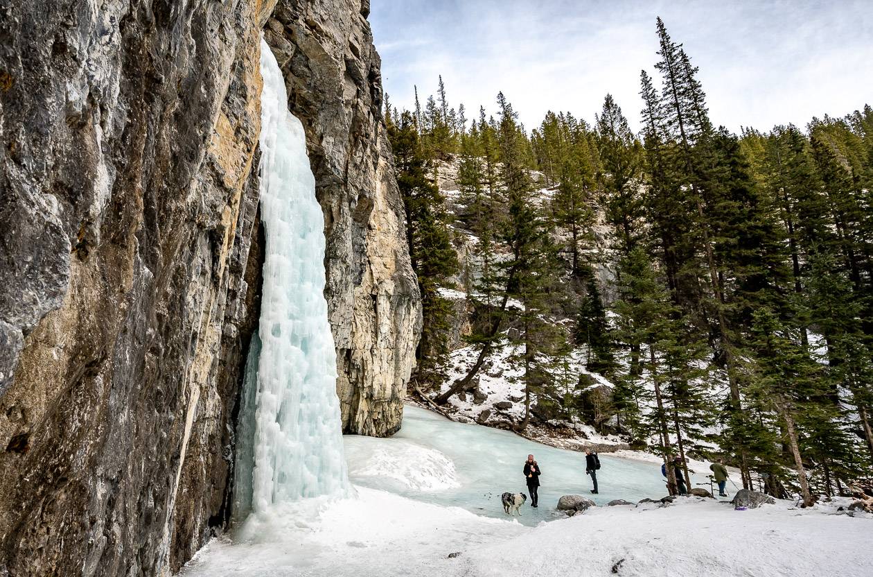 Grotto Canyon Falls in winter