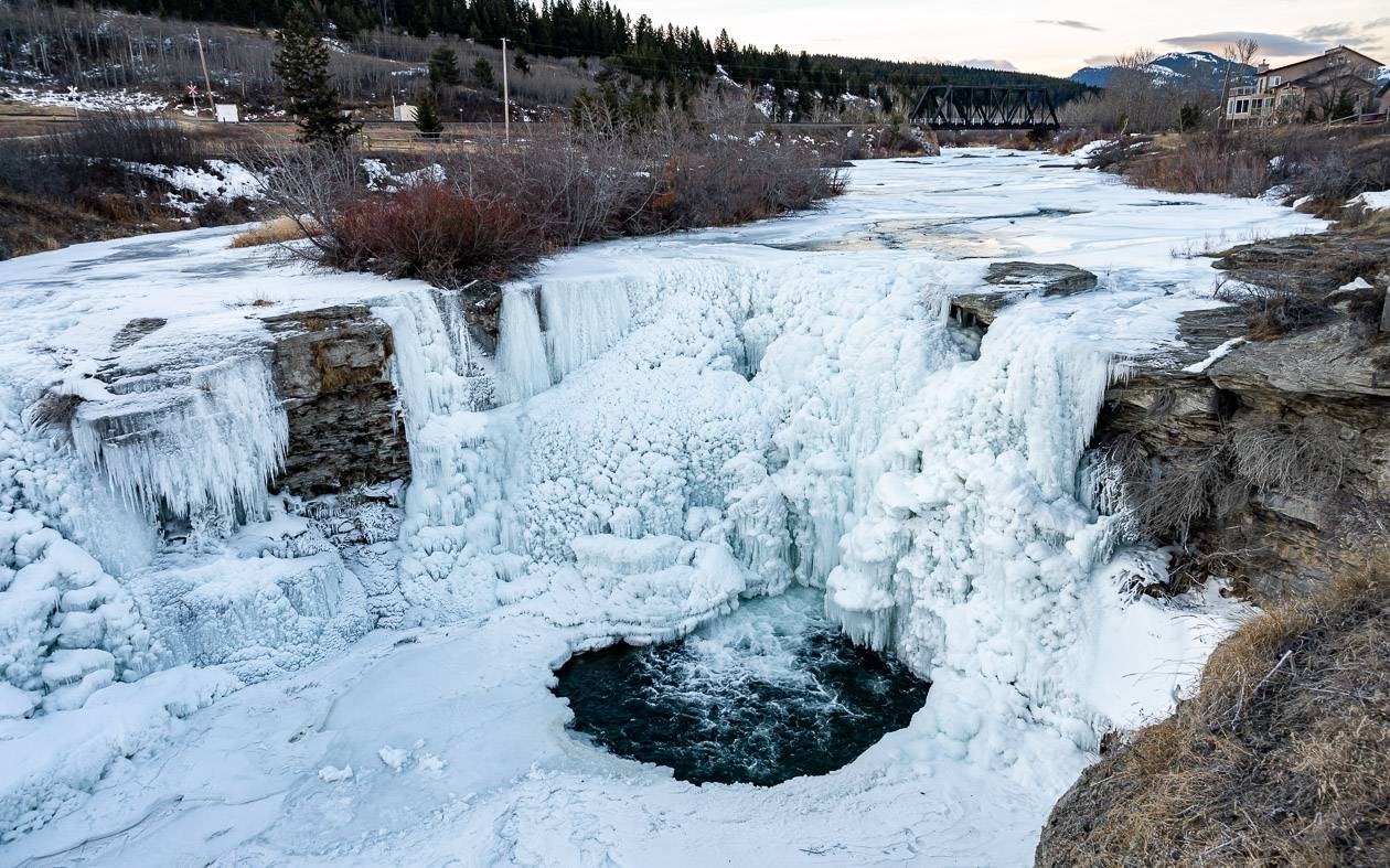 I think Lundbreck Falls is more spectacular in winter