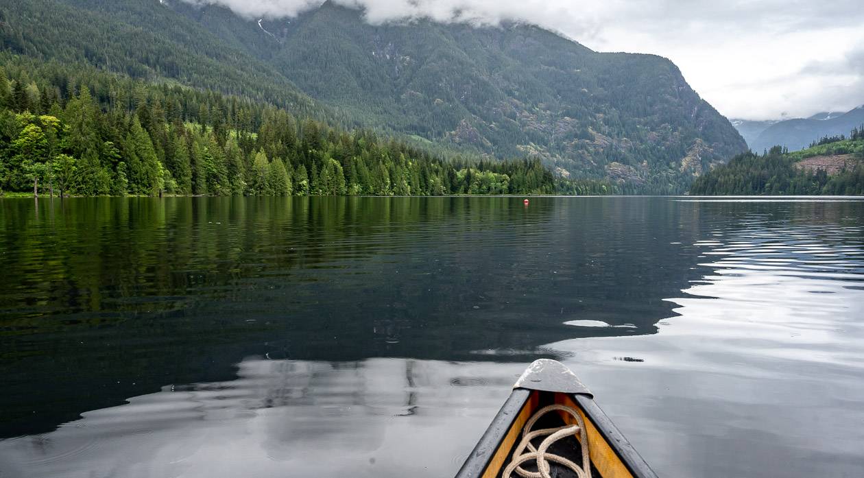 Heading for Powell Lake on the Powell Forest Canoe Route