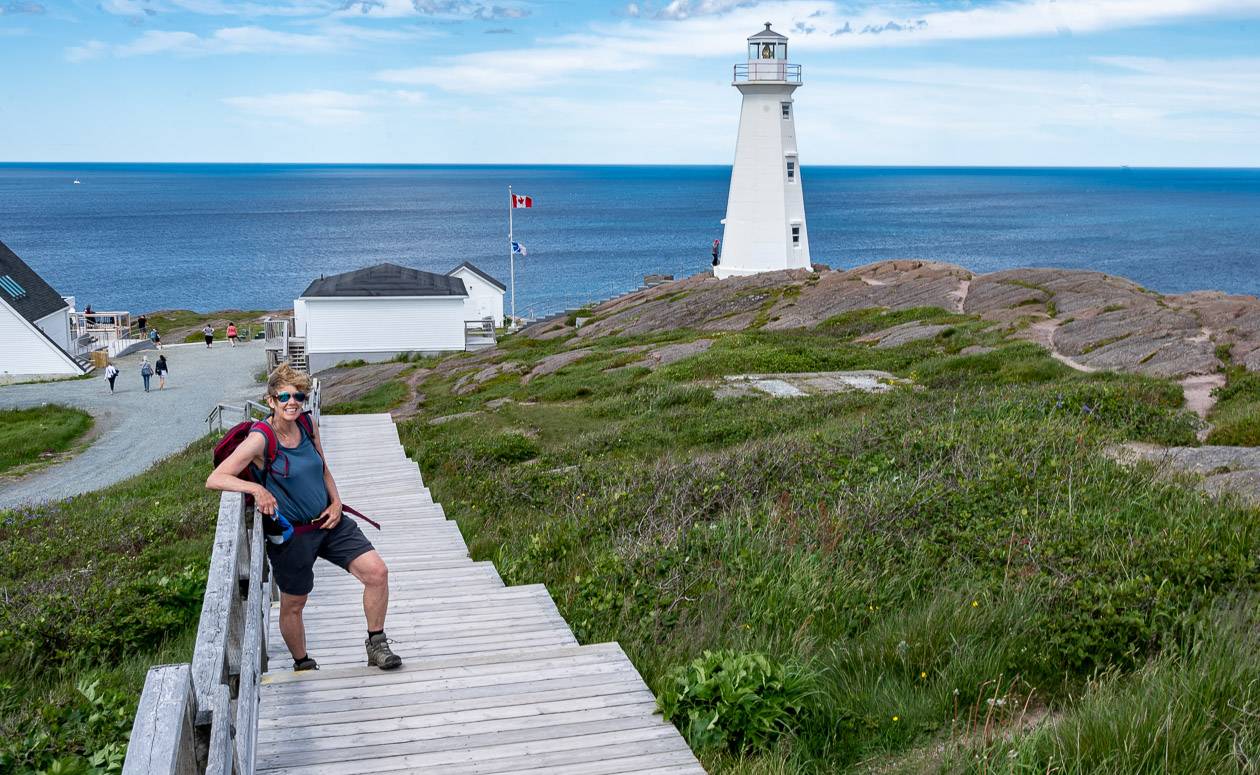 Me at the Cape Spear Lighthouse - my least favourite section of the trail as it was so much busier than anywhere else