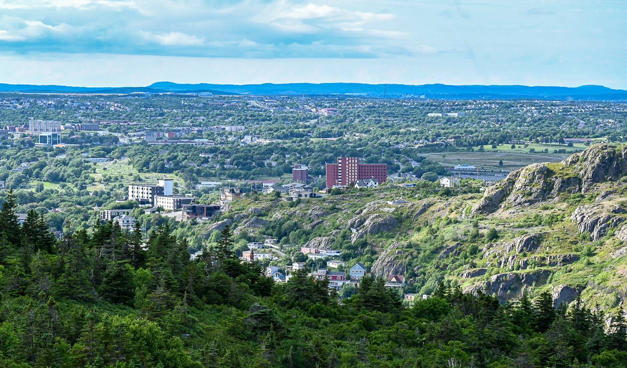 After a steep descent you can walk a road into St. John's