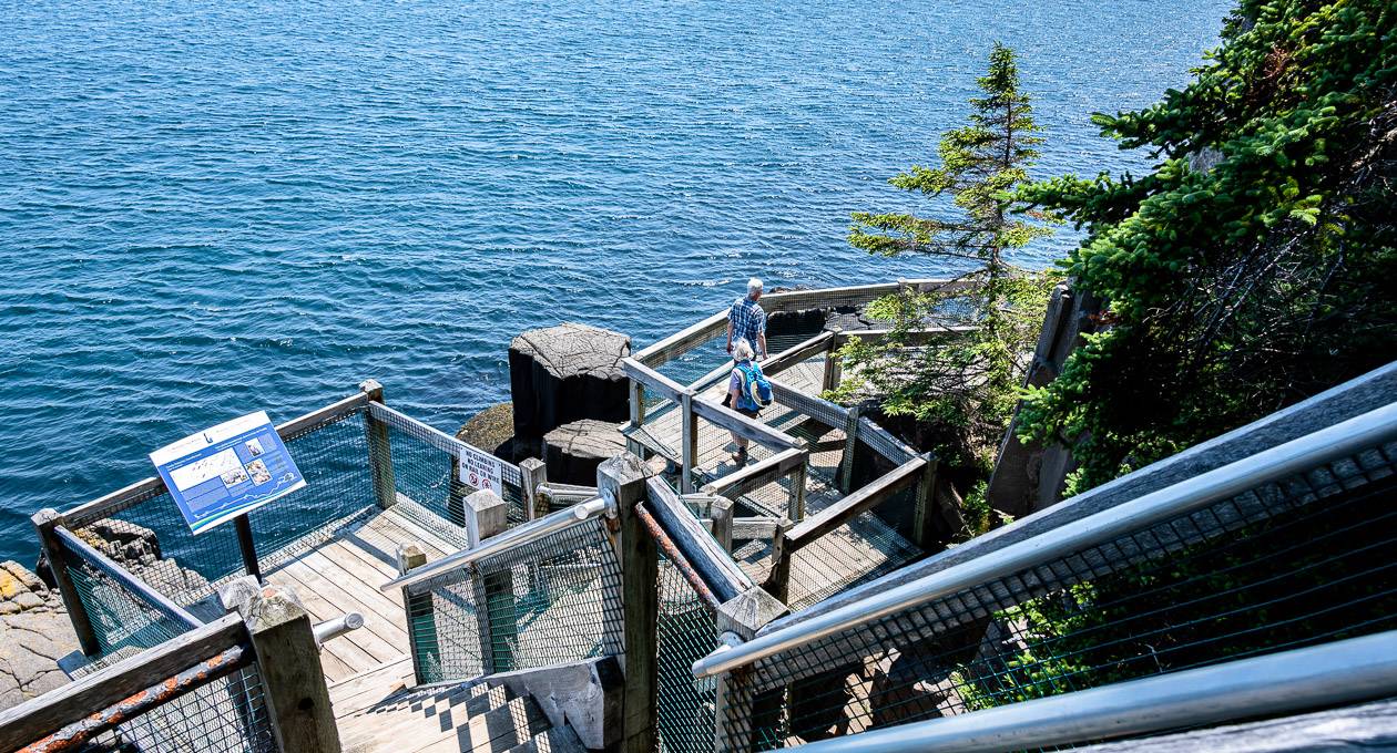 Note the hexagonal basalt column on the other side of the fence