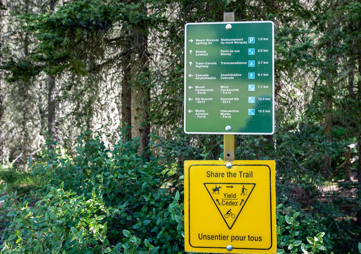 Signage after the Mystic chairlift