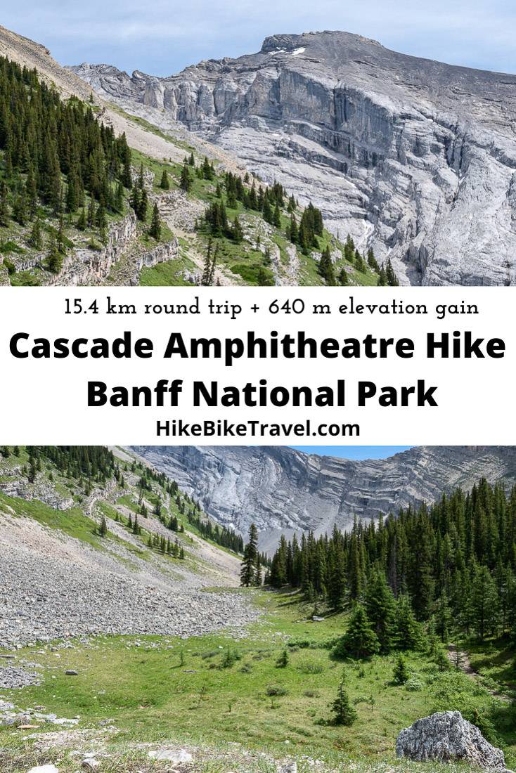 The 15.4 km round trip Cascade Amphitheatre hike in Banff National Park